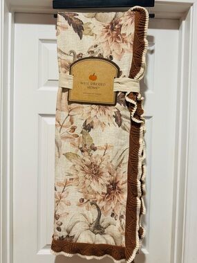 WELL DRESSED HOME Floral Cotton Ruffle Decorative Throw - Fall - Holiday